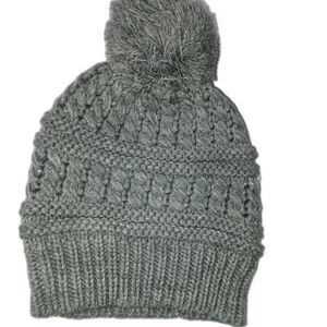 MAX STUDIO:  Gray Cable Knitted Beanie, One Size